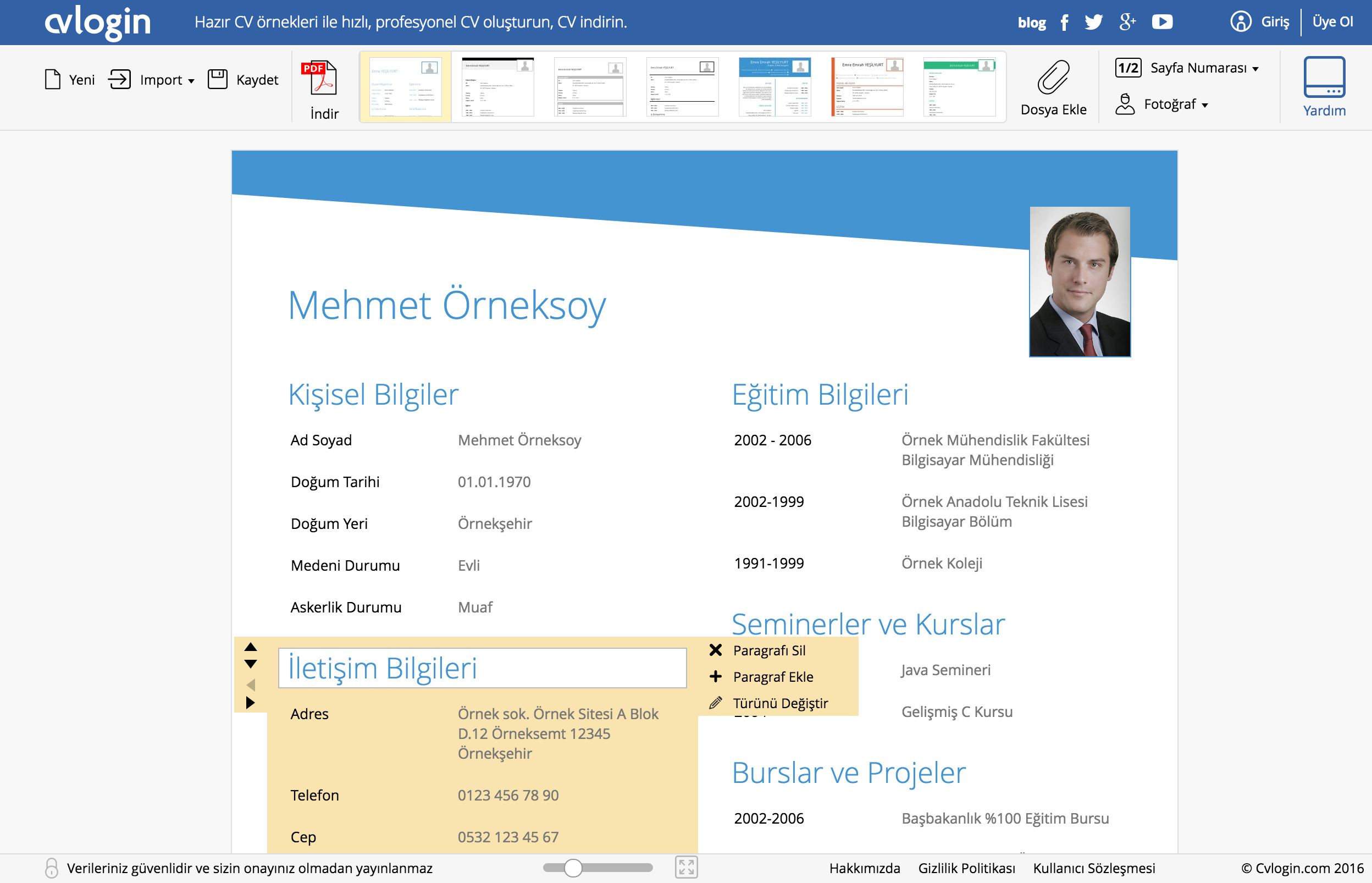 Cv Tabular Nedir